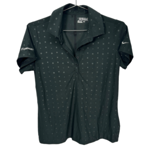 Nike Dritfit Black Polka Dot Ruched T-shirt Large‎
